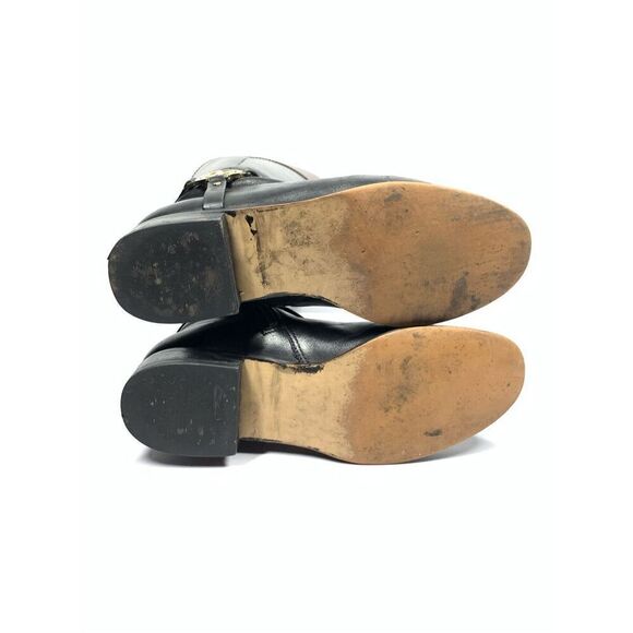 Michael Kors Tall Two Tone Brown Black Leather Riding Boots Women Size 8 - Picture 7 of 9